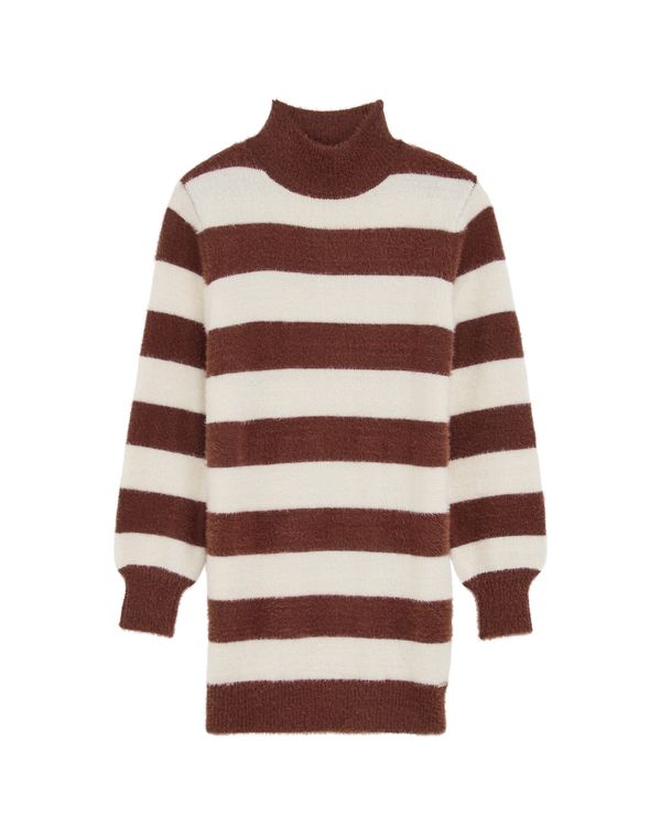 WE Fashion WE Fashion Haljina  smeđa / bijela