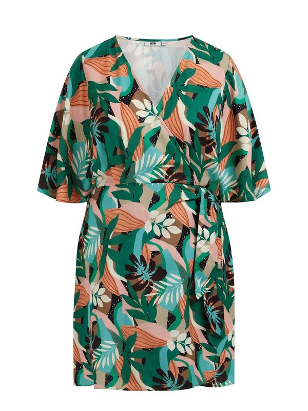 WE Fashion WE Fashion Haljina  svijetloplava / svijetlosmeđa / zelena / žad