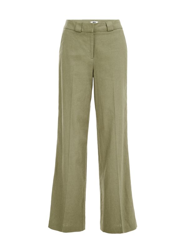 WE Fashion WE Fashion Hlače na crtu  maslinasta