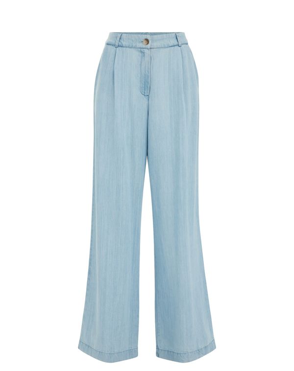 WE Fashion WE Fashion Hlače s naborima  plavi traper