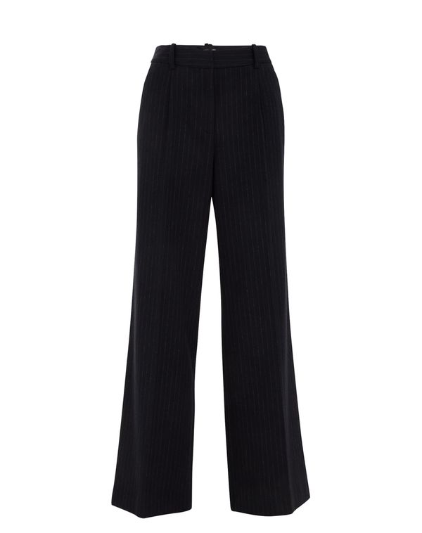 WE Fashion WE Fashion Hlače s naborima  tamno plava / siva