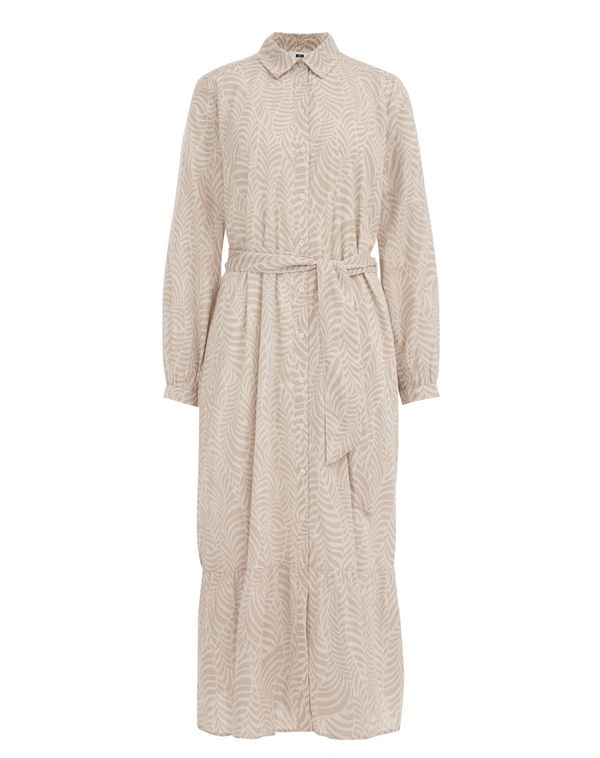 WE Fashion WE Fashion Košulja haljina  bež / bijela