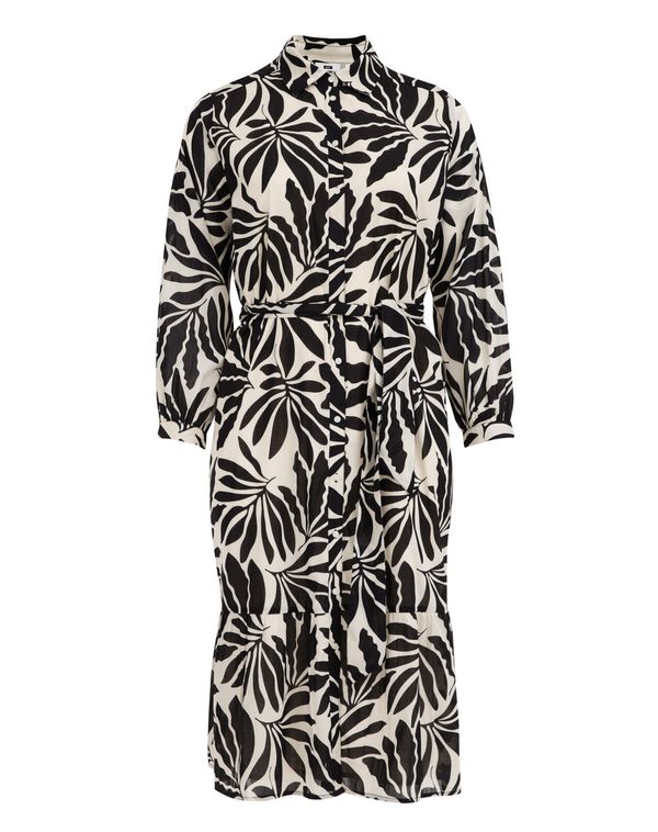 WE Fashion WE Fashion Košulja haljina  bež / crna