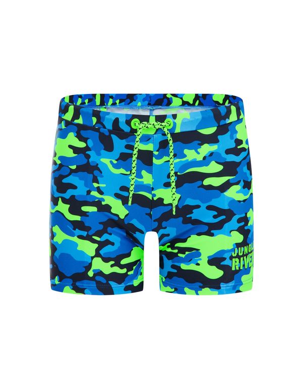 WE Fashion WE Fashion Kupaće hlače  noćno plava / nebesko plava / neonsko zelena