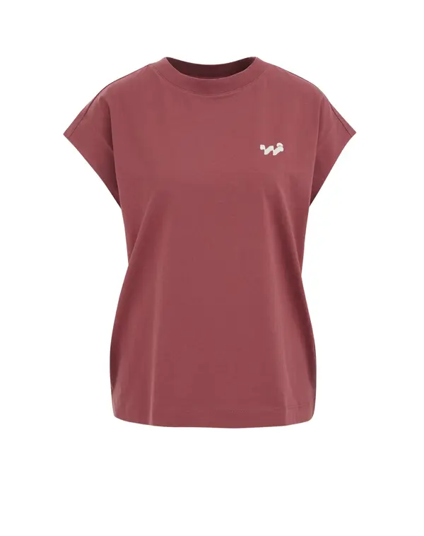 WE Fashion WE Fashion Majica  burgund / bijela