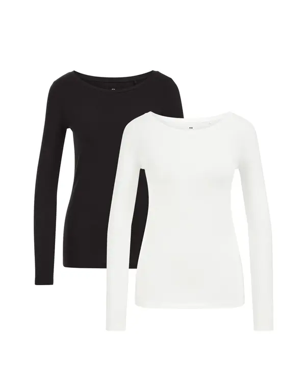 WE Fashion WE Fashion Majica  crna / bijela
