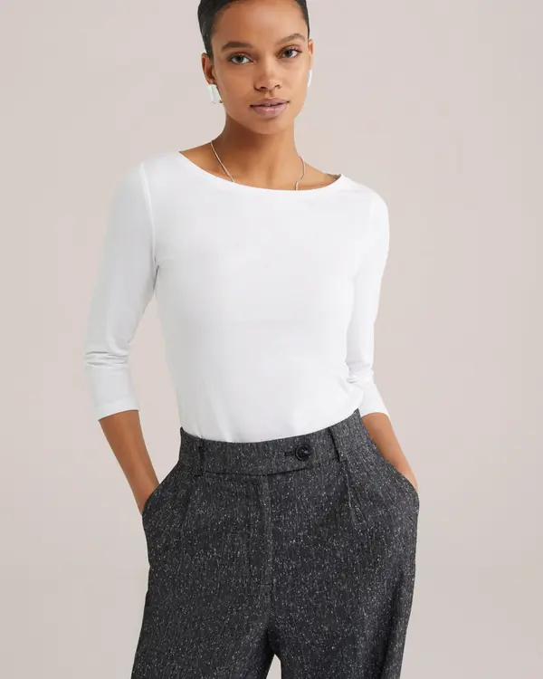 WE Fashion WE Fashion Majica  crna / bijela
