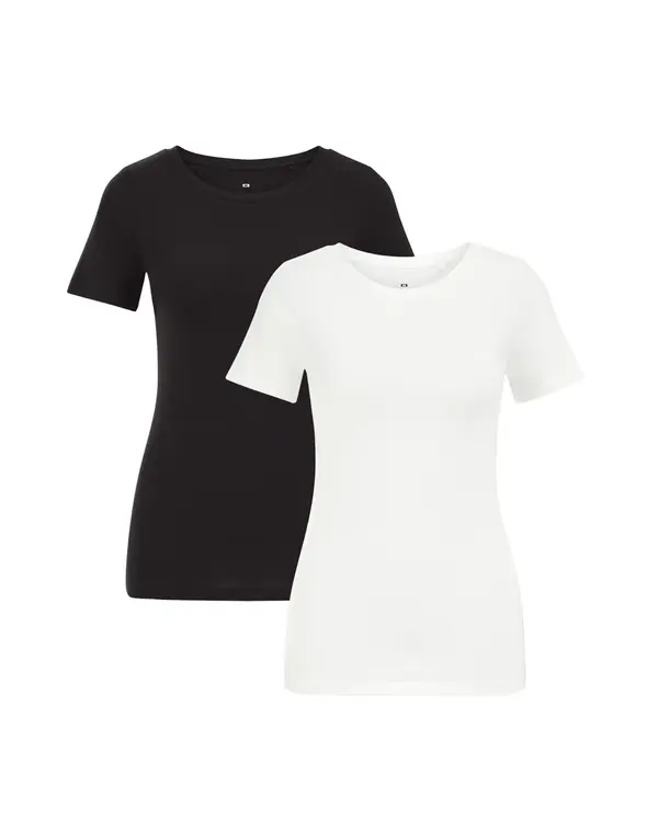 WE Fashion WE Fashion Majica  crna / bijela