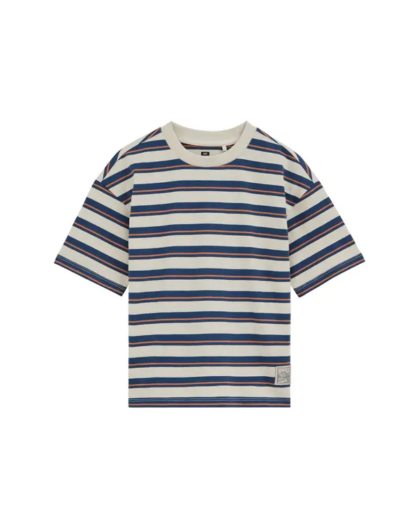 WE Fashion WE Fashion Majica  ecru/prljavo bijela / mornarsko plava / ciglasto crvena