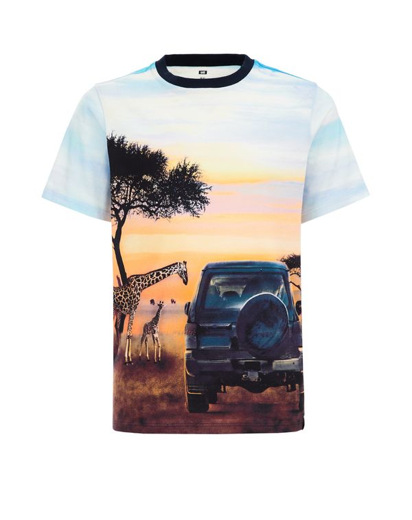 WE Fashion WE Fashion Majica  mornarsko plava / nebesko plava / tamno narančasta / crna