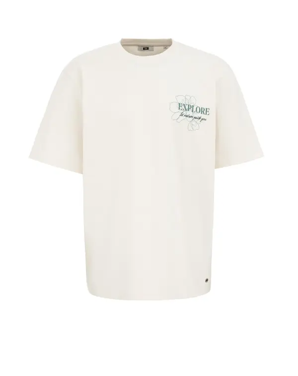 WE Fashion WE Fashion Majica  petrol / prljavo bijela