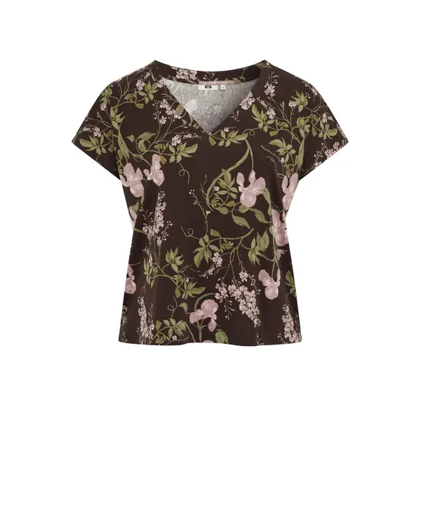 WE Fashion WE Fashion Majica  smeđa / zelena / roza / pastelno roza