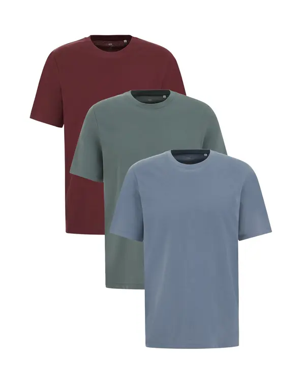 WE Fashion WE Fashion Majica  svijetloplava / pastelno zelena / boja vina