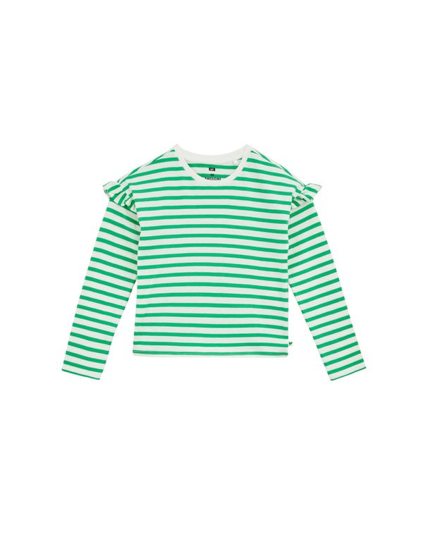 WE Fashion WE Fashion Majica  svijetlozelena / bijela