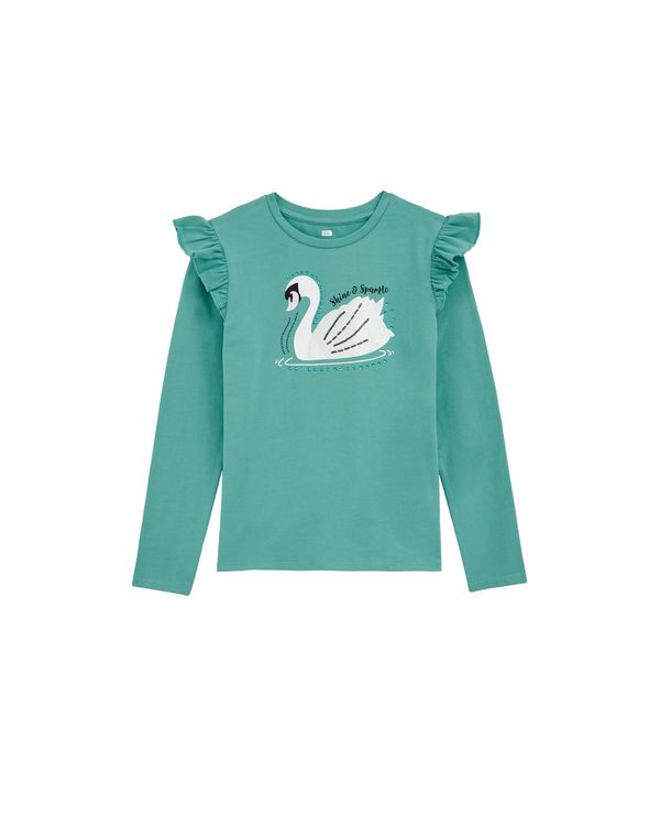 WE Fashion WE Fashion Majica  svijetlozelena / crna / bijela