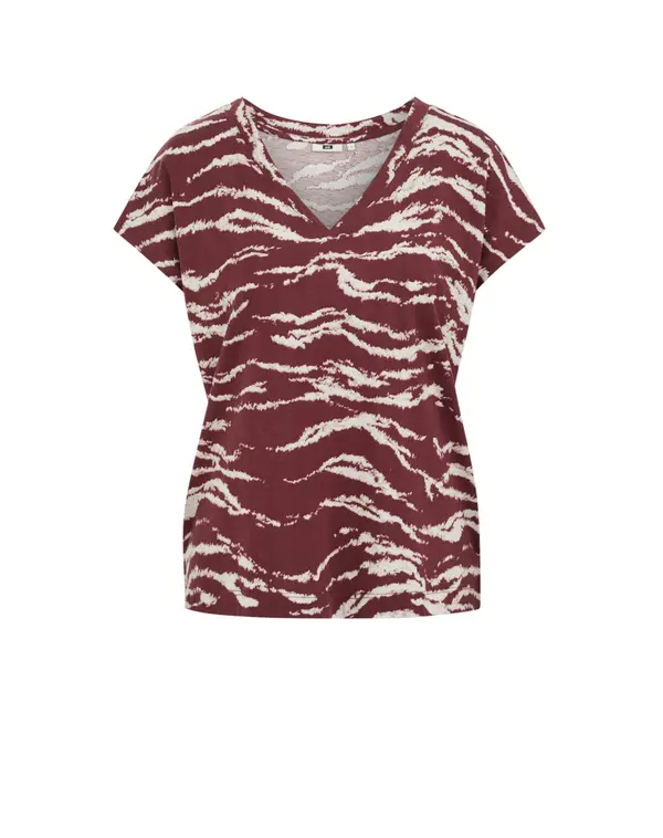 WE Fashion WE Fashion Majica  tamno crvena / bijela