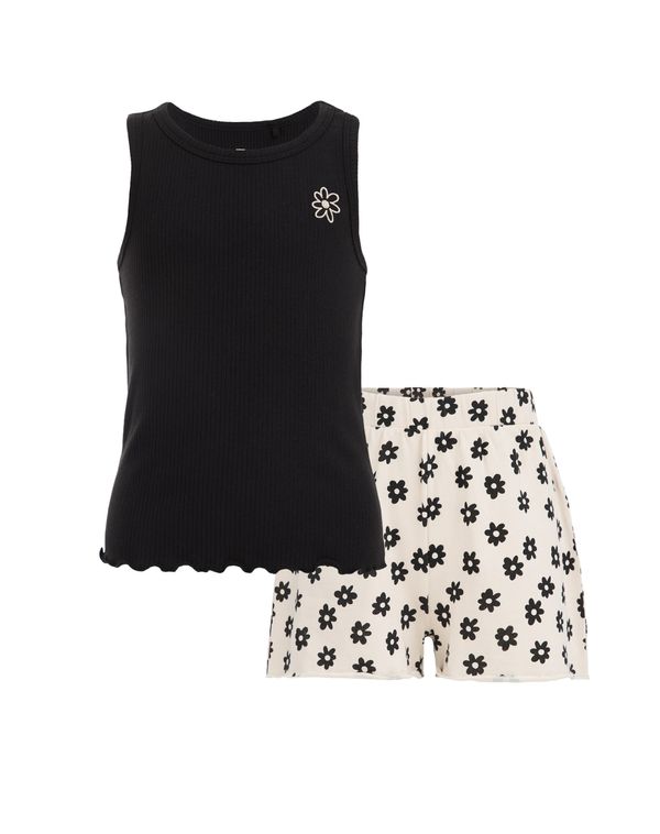 WE Fashion WE Fashion Pidžama set  bež / crna