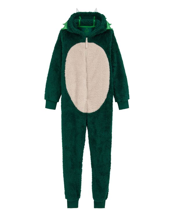 WE Fashion WE Fashion Pidžama set  bež / tamno zelena