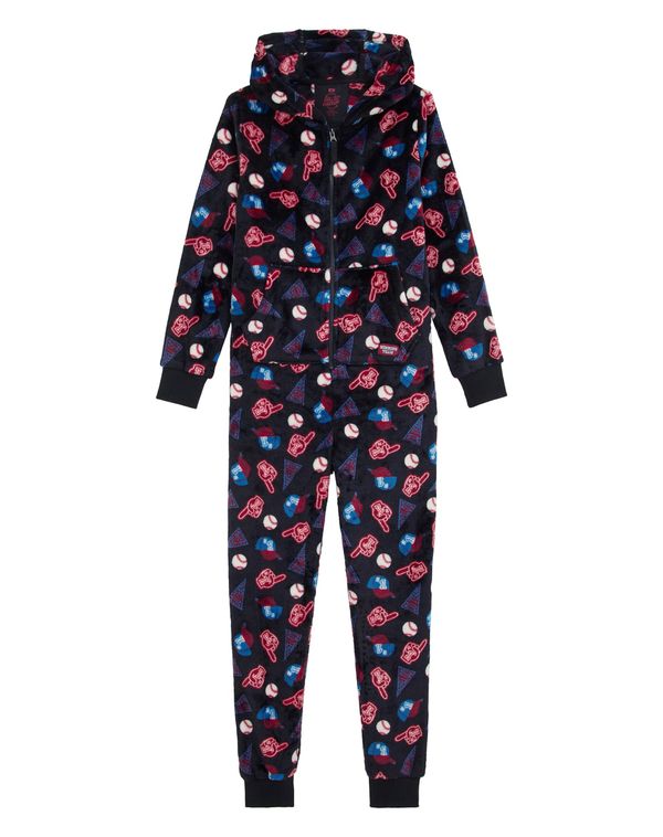 WE Fashion WE Fashion Pidžama set  noćno plava / kraljevsko plava / karmin crvena / bijela