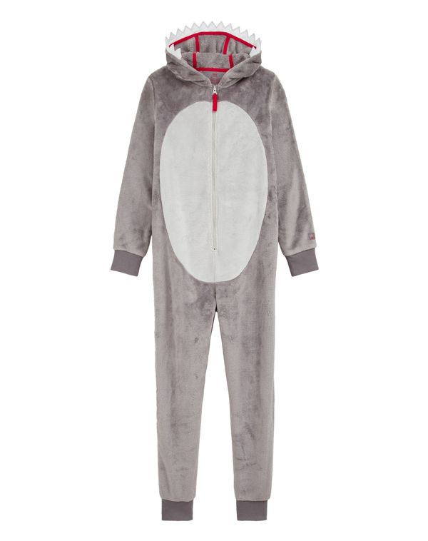 WE Fashion WE Fashion Pidžama set  siva / svijetlosiva / crvena