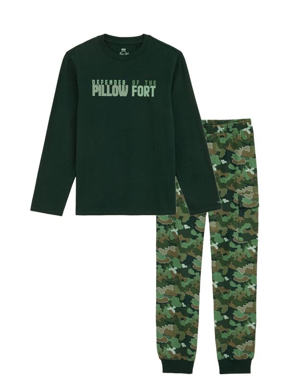 WE Fashion WE Fashion Pidžama set  zelena melange