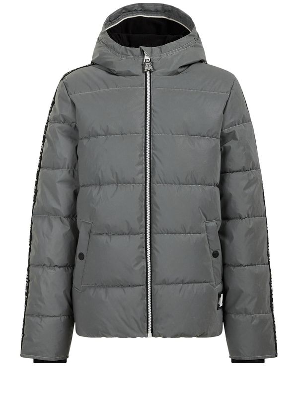 WE Fashion WE Fashion Prijelazna jakna  siva / crna / bijela