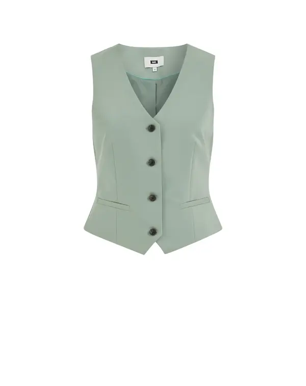 WE Fashion WE Fashion Prsluk  pastelno zelena / crna