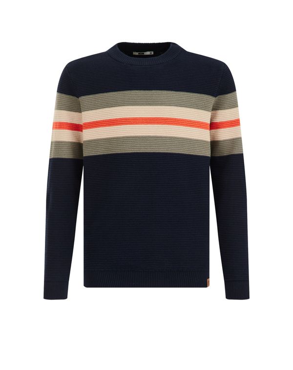 WE Fashion WE Fashion Pulover  bež / tamno plava / narančasta