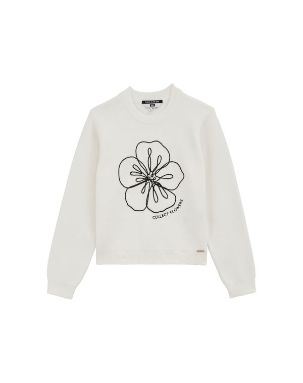 WE Fashion WE Fashion Pulover  crna / bijela