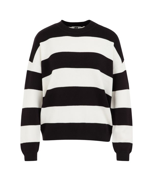 WE Fashion WE Fashion Pulover  crna / bijela