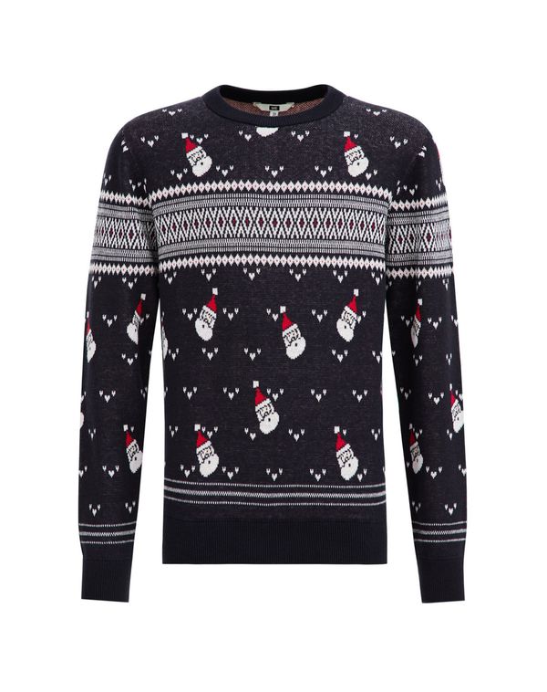 WE Fashion WE Fashion Pulover  morsko plava / vatreno crvena / bijela