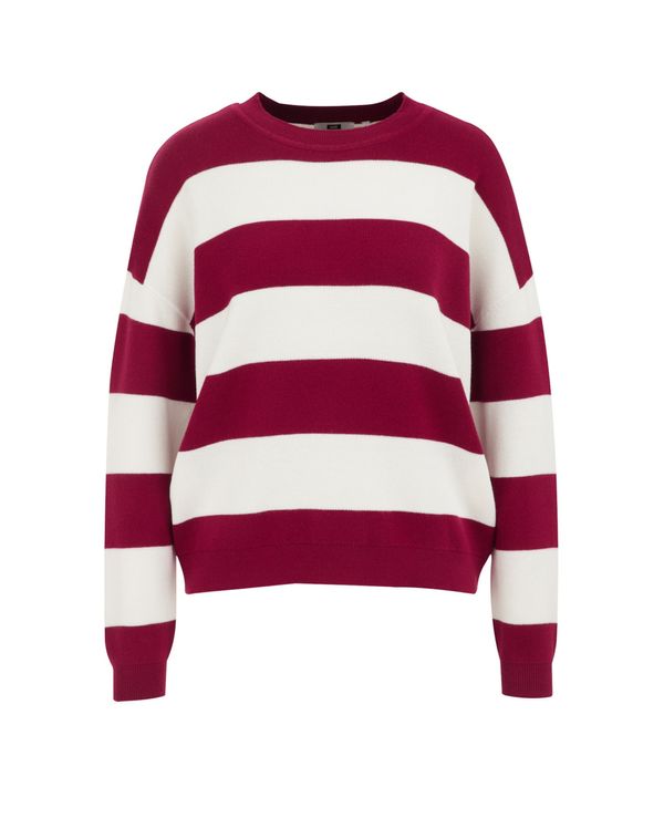 WE Fashion WE Fashion Pulover  tamno crvena / bijela