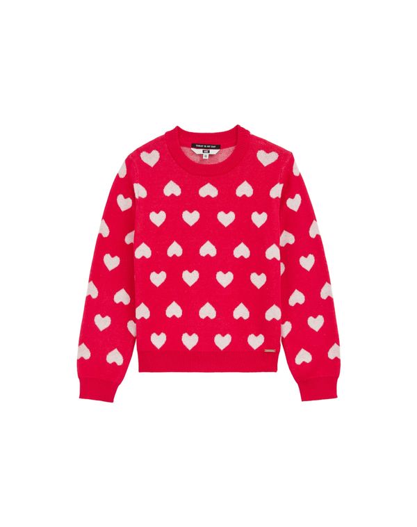 WE Fashion WE Fashion Pulover  vatreno crvena / bijela