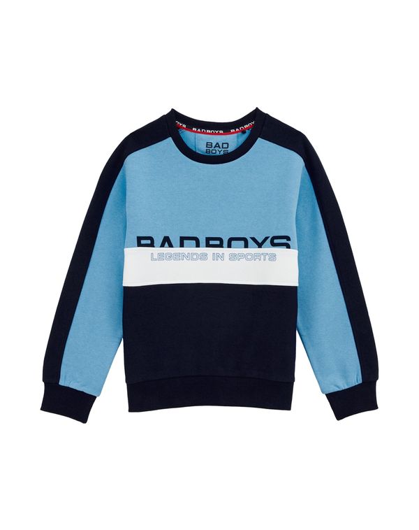 WE Fashion WE Fashion Sweater majica  mornarsko plava / svijetloplava / bijela