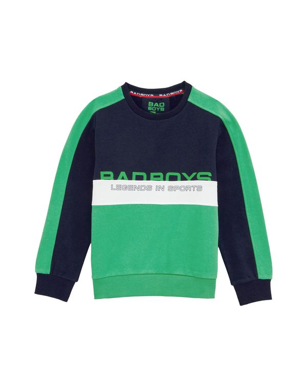 WE Fashion WE Fashion Sweater majica  mornarsko plava / žad / bijela