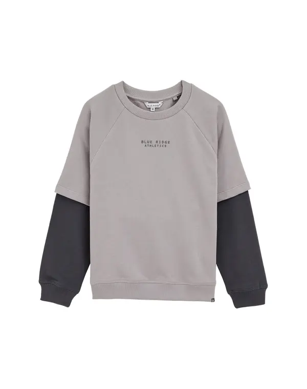 WE Fashion WE Fashion Sweater majica  siva / crna