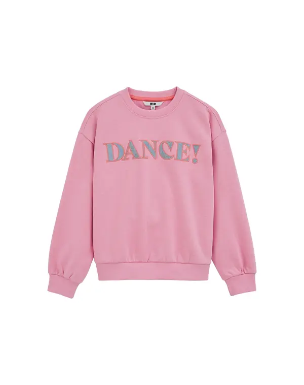 WE Fashion WE Fashion Sweater majica  siva / roza