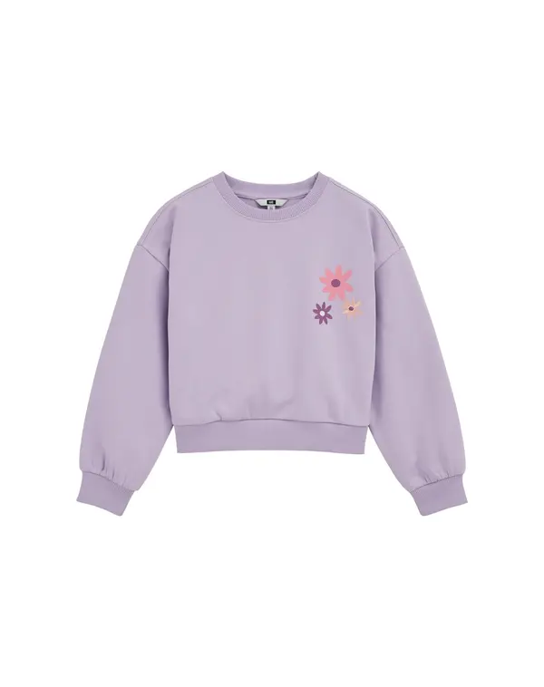 WE Fashion WE Fashion Sweater majica  zlatna / svijetloljubičasta / tamno ljubičasta / svijetloroza