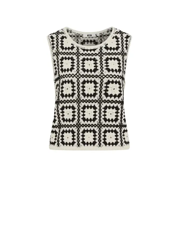 WE Fashion WE Fashion Top  crna / bijela