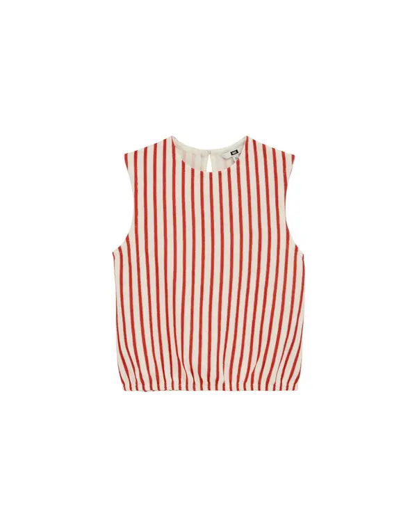 WE Fashion WE Fashion Top  ecru/prljavo bijela / vatreno crvena