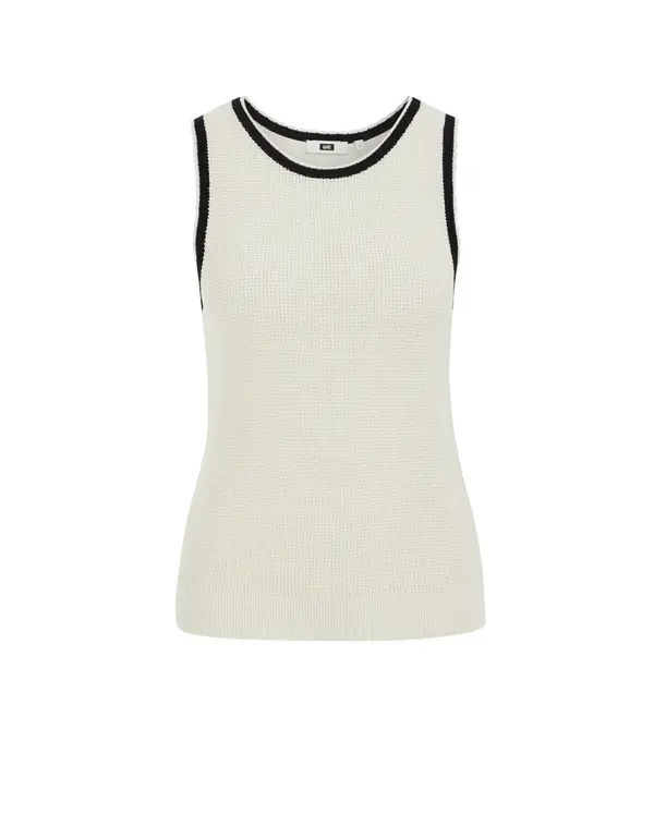 WE Fashion WE Fashion Top s naramenicama  boja slonovače / crna