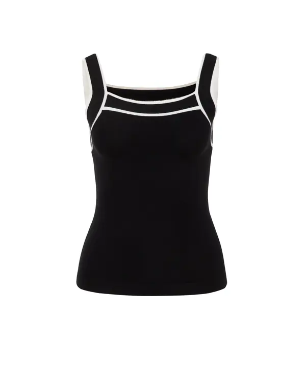 WE Fashion WE Fashion Top s naramenicama  crna / bijela