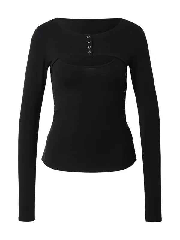 WEEKDAY WEEKDAY Majica 'Ray Bolero LS'  crna
