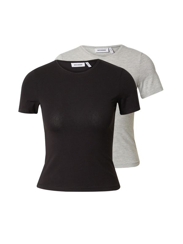 WEEKDAY WEEKDAY Majica  siva melange / crna