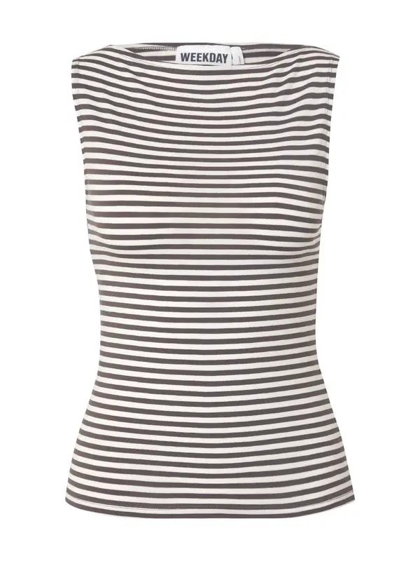 WEEKDAY WEEKDAY Top 'Annie'  antracit siva / bijela
