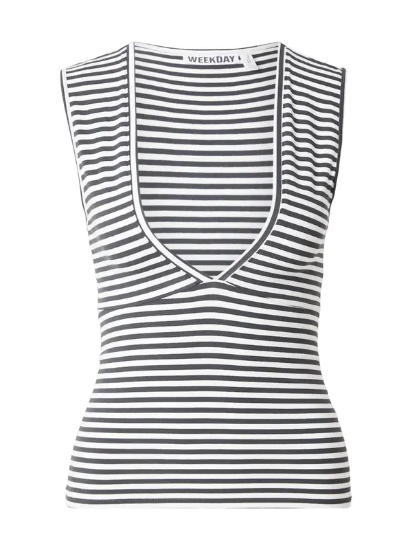 WEEKDAY WEEKDAY Top 'Pia'  antracit siva / bijela