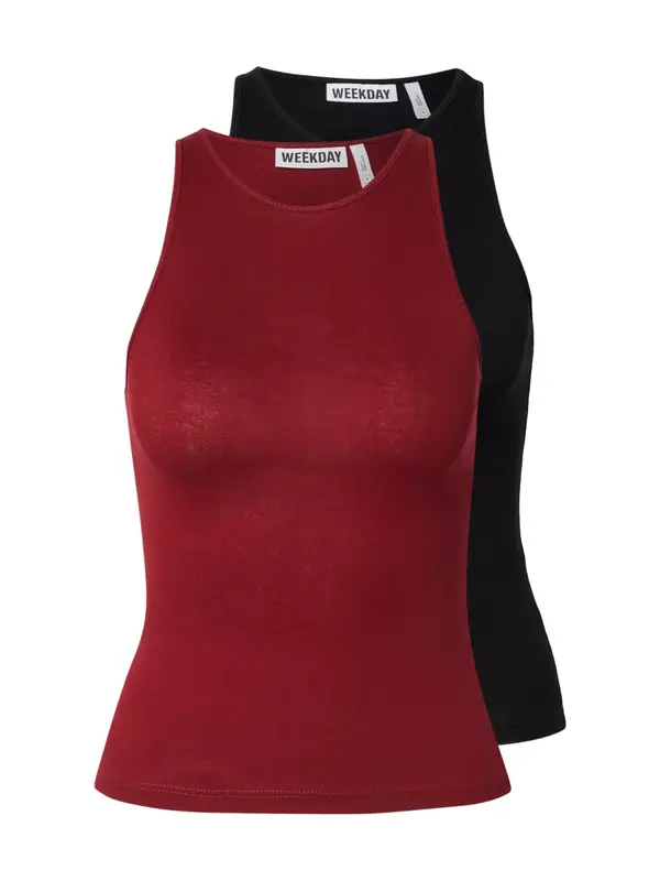 WEEKDAY WEEKDAY Top 'Steffi'  bordo / crna