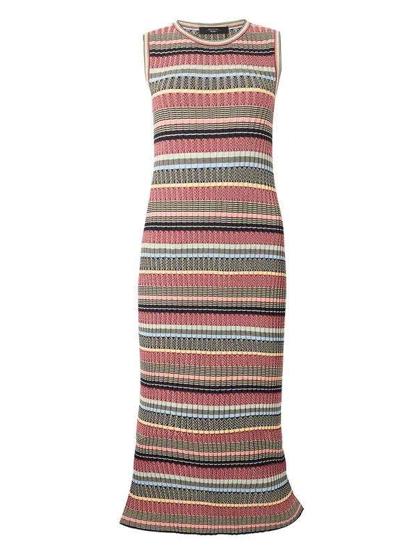 Weekend Max Mara Weekend Max Mara Pletena haljina 'SNOB'  pastelno žuta / pastelno zelena / burgund / crna