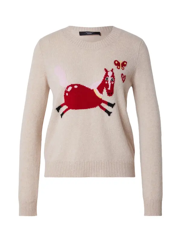 Weekend Max Mara Weekend Max Mara Pulover 'TUNICA'  pijesak / roza / vatreno crvena / crna