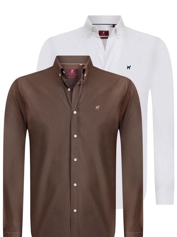 Williot Williot Košulja  smeđa / bijela